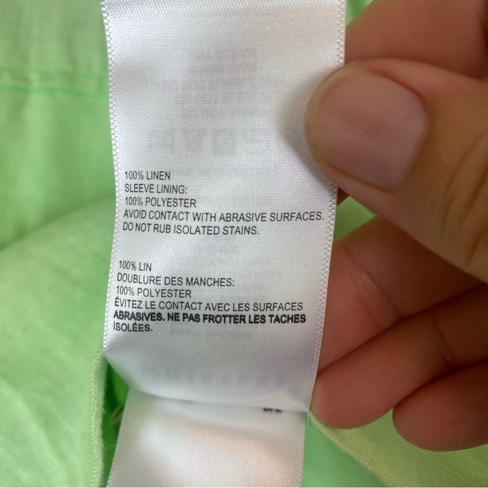 WHISTLES Green Linen Double Breasted Blazer size Medium - Picture 4 of 5